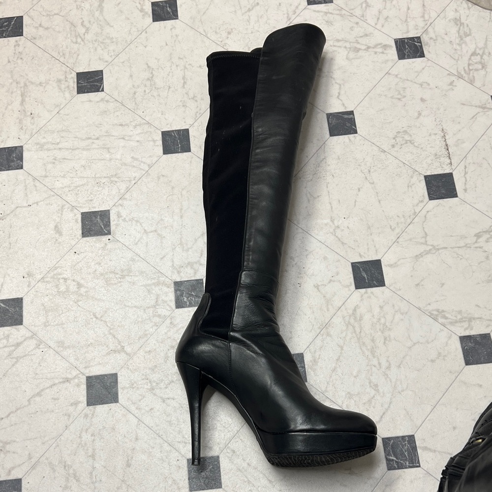 Elegant Black Women's Over-the-Knee Stuart Whitman Boots. Made in Spain. - Picture 4 of 7